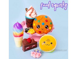 SYYISA Jumbo Squishies Slow Rising [7-Pack]: Cake Ice Cream Bread Chocolate Cookie Chocolate Frappuccino and Waffles Kawaii Soft Food Squishy Toys Squishys are Great Sensory Toys for Kids!