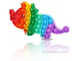 【Update 2021】 Sensory Fidget Toys Rainbow Dinosaur Pop Push Bubble Toys for Kids Food Grade Silicone Relieving Stress Toys Sensory Toy for Anxiety Rainbow Dinosaur