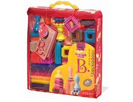 B. toys Building Blocks for Kids – 68 Toy Blocks in a Storage Pouch – STEM Toys – Soft & Interlocking Blocks – Bristle Block Stackadoos – 2 years +