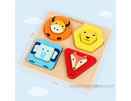 Coogam Wooden Animal Sorting Baby Stacking Toys Shape Color Recognition Blocks Matching Puzzle Fine Motor Skill Educational Preschool Learning Board Game Gift for Kids Age 1 2 3 Year Old