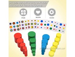 Cylinder Montessori Blocks Knobbed Cylinders Wooden Materials Baby Game Ball Mini Stacking Miniatures Color Early Development Toys Toddler Colors