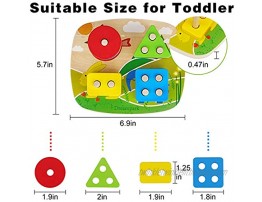Dreampark Educational Toddler Toys for Boys Girls Age 1 2 3 4 and Up Wooden Shape Color Recognition Preschool Stack and Sort Geometric Board Blocks for Kids Children Non-Toxic