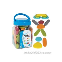 edxeducation 13229 Rainbow Pebbles Junior Earth Colors Mini Jar Ages 18M+ Sorting and Stacking Stones Early Math Manipulative for Children First Counting and Construction Toy