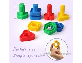 EMIDO 40 Pieces Jumbo Nuts Bolts Toy STEM Toy Kids Educational Enlightenment Toys Occupational Therapy Autism,Safe Material for Kids Matching Fine Motor Toy for Toddlers Preschoolers