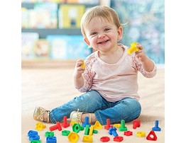 EMIDO 40 Pieces Jumbo Nuts Bolts Toy STEM Toy Kids Educational Enlightenment Toys Occupational Therapy Autism,Safe Material for Kids Matching Fine Motor Toy for Toddlers Preschoolers