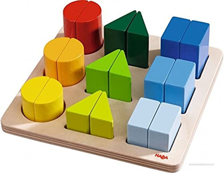 HABA Perfect Pairs Chunky 18 Piece Wooden Sorting Game Which Two Halves Make a Whole? Ages 2+