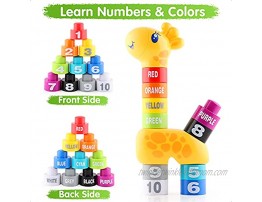 iPlay iLearn Baby Blocks Stacking Toys Toddler Alphabet Number Learning Building Block Set Infant Counting Sorting Developmental Toy Birthday Gifts for 12 18 Month 1 2 3 Year Old Kids Boys Girls
