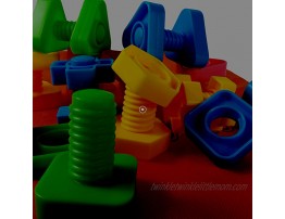 Jumbo Nuts and Bolts Set with Toy Storage and Book | Montessori Toddler Rainbow Matching Game Activities | Fine Motor Skills Autism Educational Toys for Baby 1 2 3 Year Old Boy and Girl | 40pcs …