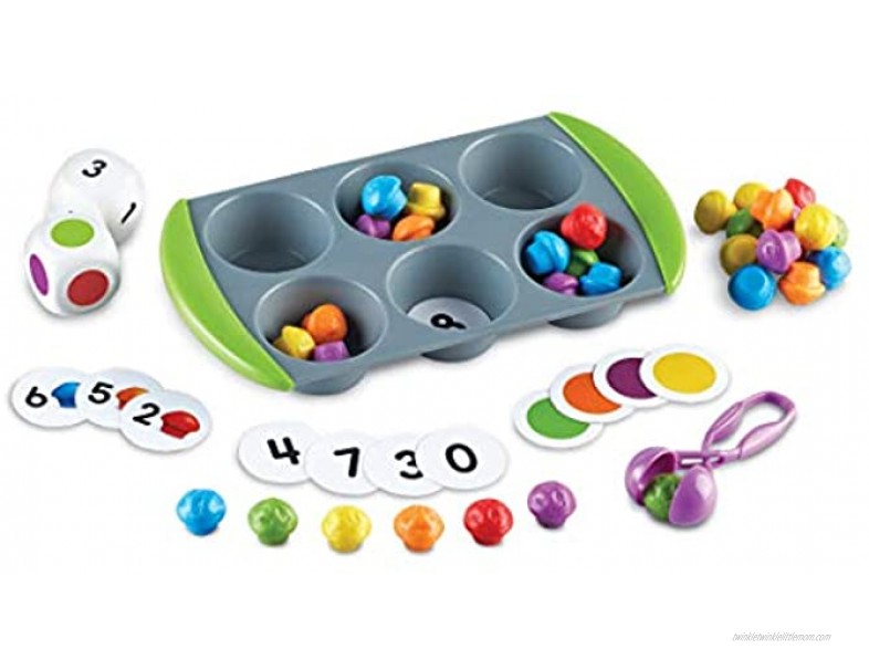 Learning Resources Mini Muffin Match Up Counting Toy Set Homeschool Fine Motor Tool Kids Tweezers 76 Pieces Easter Basket Stuffers Ages 3+
