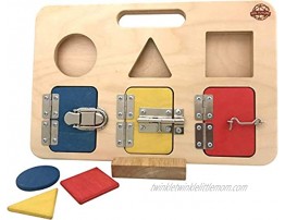 Montessori Busy Board for Toddlers Shape Sorter Latch Board Educational Toy