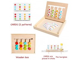 Montessori Preschool Learning Toys Slide Puzzle Board Color Shape Sorting Matching Brain Teasers Logic Game Wooden Education Family Game Travel Toys Gift for Kids Child Boys Girls Age 3+ Years Old