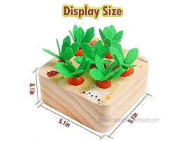 Montessori Toy for Boys and Girls 1-2 Years Old Educational Wooden Toys Carrot Harvest Shape Size Sorting STEM Puzzle Developmental Gift for Baby Toddlers Kids Preschool Learning Fine Motor Skill