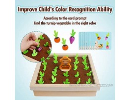 Montessori Toys for Toddler Carrot Harvest Planting Wooden Toy Color Radish Memory Sorting Games for Developing Fine Motor Skill Educational Gifts for 1 2 3 Year Old Boys Girls Preschool Learning