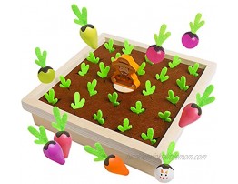Montessori Toys for Toddler Carrot Harvest Planting Wooden Toy Color Radish Memory Sorting Games for Developing Fine Motor Skill Educational Gifts for 1 2 3 Year Old Boys Girls Preschool Learning