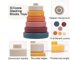Stacking Toys Soft Silicone Stacking Blocks Rings Baby Sensory Toy for 6+ Months Boys&Girls