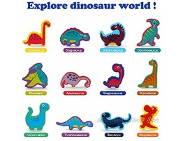 Toys for 3-7 Year Old Boys Fronor Dinosaur Building Blocks Educational Stacking STEM Toys Solid Wooden Blocks Gifts for Preschool Boys Girls Kids Age 3-7 Toy for Bedroom Outdoor Classroom