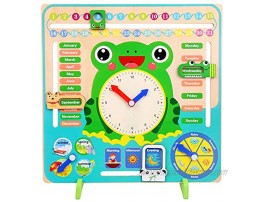 elecnewell Kids Learning Clock Montessori Toys Preschool Educational & Learning Toy Weather Season Time Toys Gifts for Toddlers Boys and Girls 3 Year Olds +