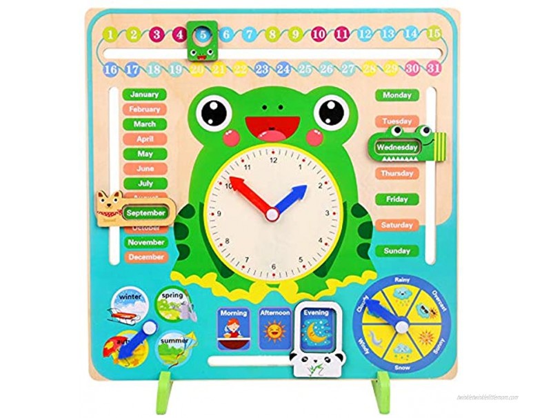 elecnewell Kids Learning Clock Montessori Toys Preschool Educational & Learning Toy Weather Season Time Toys Gifts for Toddlers Boys and Girls 3 Year Olds +