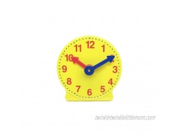 hand2mind Plastic Mini Geared Clock Learning Clock Classroom Kit Clock for Kids Learning to Tell Time Yellow Practice Clock for Kids Teaching Clock School Supplies Set of 1