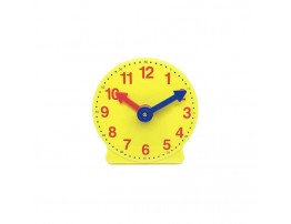 hand2mind Plastic Mini Geared Clock Learning Clock Classroom Kit Clock for Kids Learning to Tell Time Yellow Practice Clock for Kids Teaching Clock School Supplies Set of 1