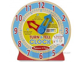 Melissa & Doug Turn & Tell Wooden Clock Educational Toy With 12+ Reversible Time Cards