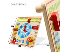 Pidoko Kids Montessori Toys for Toddlers 3 Years 4 Year Old Learning Materials for Preschool All About Today Board Wooden Calendar and Learning Clock Educational Gifts for Boys and Girls