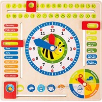 small foot wooden toys Educational Board Date Time & Season Wooden Educational Toy Playset Designed for Children 3+