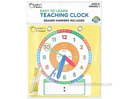 Teacher's Choice Dry Erase Educational Teaching Clock | Large Demonstration Teaching Time Clock with Erasable Writing Surface