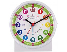 Tinload Analog Alarm Clock for Kids Telling Time Teaching Design Silent Non Ticking Increasing Beep Sounds Battery Operated Snooze and Light Functions