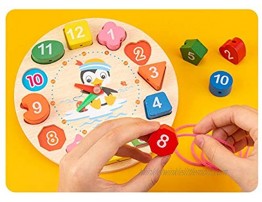 Wooden Shape Sorting Clock – Wooden Time Teaching Clock Early Learning Educational Toy Gift for 3+Year KidsA- Clock