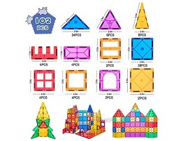 Compatible Magnetic Tiles Building Blocks STEM Toys for 3+ Year Old Boys and Girls Learning by Playing Montessori Toys Toddler Kids Activities Games 102pcs Advanced Set