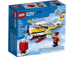 LEGO City Mail Plane 60250 Pretend-Play Toy Fun Building Set for Kids 74 Pieces