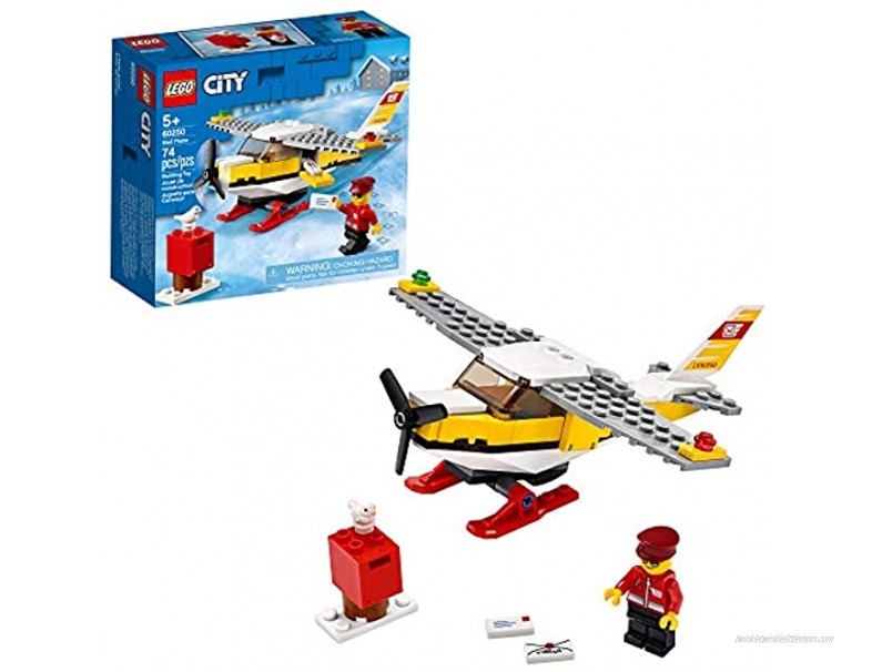 LEGO City Mail Plane 60250 Pretend-Play Toy Fun Building Set for Kids 74 Pieces
