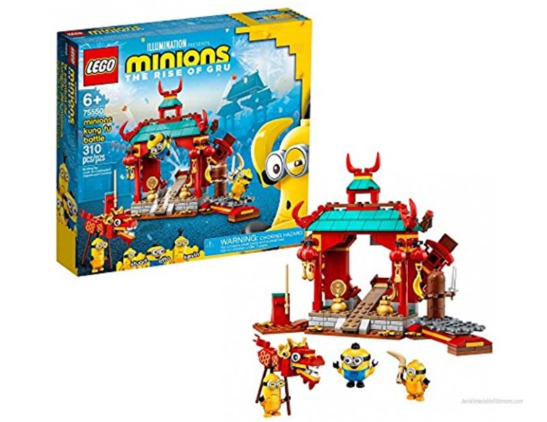 LEGO Minions: Minions Kung Fu Battle 75550 Toy Temple Building Kit for Kids a Great Present for Kids Who Love Minions Toys and Kevin and Stuart Minion Toy Figures New 2021 310 Pieces