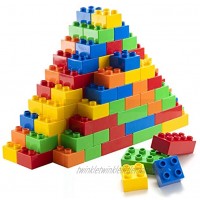 Prextex 50 Piece Classic Big Building Bricks Large Toy Blocks STEM Toy Bricks Set Compatible with All Major Brands Perfect Beginner Pack or Bricks Refill Set for All Ages