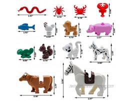 20 Pieces Friend Animal figures Building Blocks Toy Pink Pig Tortoise Squirrel Cow Chicken,Horse and more Farm Animal kingdoms Compatible with Major Brand