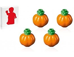 LEGO Halloween Accessories 4 Pack of Orange Pumpkins with Green Stems with Random Small Animal