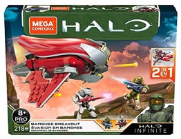 Mega Construx Halo Banshee Breakout Vehicle Halo Infinite Construction Set with Spartan Recon Character Figure Building Toys for Kids
