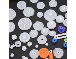 78Pcs Plastic Spindle Worm Gear Set Motor Gear Kits DIY Robot Gear Pulley Belt Assembly for Robot Toy Automobile Cars DIY Kit
