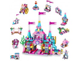 Building Blocks Set Toy for Girls 25 in 1 Pink Princess Castle Building Bricks 566 PCS STEM Construction Building Blocks Toys Set for Birthday for Kids Aged 6 7 8 9 10 11 12 Yr Old