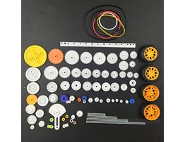 EUDAX 82 pcs Plastic Gear Package Kit DIY Gear Assortment Accessories Set for Toy Motor Car Robot Various Gear Axle Belt Bushings