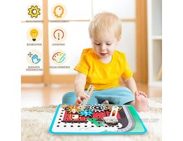 VATOS Wooden Board Gear Toys STEM Construction Toy Set Vehicles 4-in-1 Wooden Jigsaw Puzzles STEM Learning Toys for Toddlers Busy Board Montessori Learning Toys for 3+ Years Old Boys and Girls
