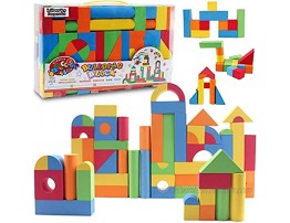 131 Piece Foam Building Blocks Creative Educaitonal EVA Foam Bricks Toys Playset for Kids Toddlers Includes Large Soft Stackable Blocks