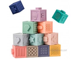 Baby Blocks Soft Building Stacking Blocks,Teething Chewing Squeeze Early Educational Toys with Number Animals Textures Fruits,Learning Math and Color Toy Gift for Boys and Girls