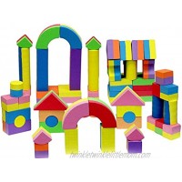 Click N' Play Non-toxic Foam Blocks Building Block and Stacking Block Amazing As Bath Toys 60 Count with Carry Tote