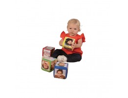 Constructive Playthings Toys Foam Stacking Blocks with Photo Pockets 4 Piece Set Holds 24 Photos Ages 12 Months and Up