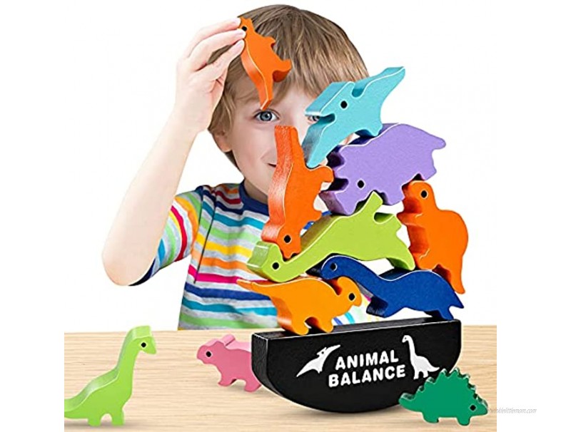 Dinosaur Toys for Kids 3-5 5-7 Year Old Boy Girl Toys,Wooden Stacking Building Toddler Toys for 3 4 5 6 7 Year Old Boys Girls Educational Learning Montessori Toys Boy Christmas Birthday Easter Gifts