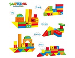FUN LITTLE TOYS 108 PCs Foam Building Blocks for Kids EVA Foam Blocks with Alphabet and Number Creative Educational Stacking Blocks Non Toxic