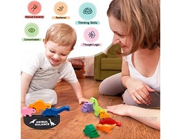 HahaGift Dinosaur Toys for Kids 3-5 Year Old Boys Gifts Wooden Stacking Toddler Toys for 2 3 4 5 6 Year Old Boys Toys Montessori Learning Toys Age 2-6 Year Old Boys Christmas & Birthday Gifts!