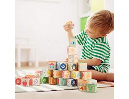 Joqutoys Wooden ABC Building Blocks for Toddlers 1-3 Wood Alphabet Number Baby Blocks for Stacking 26 PCS Preschool Learning Educational Games Montessori Sensory Toys for Boys and Girls Gifts 1.65